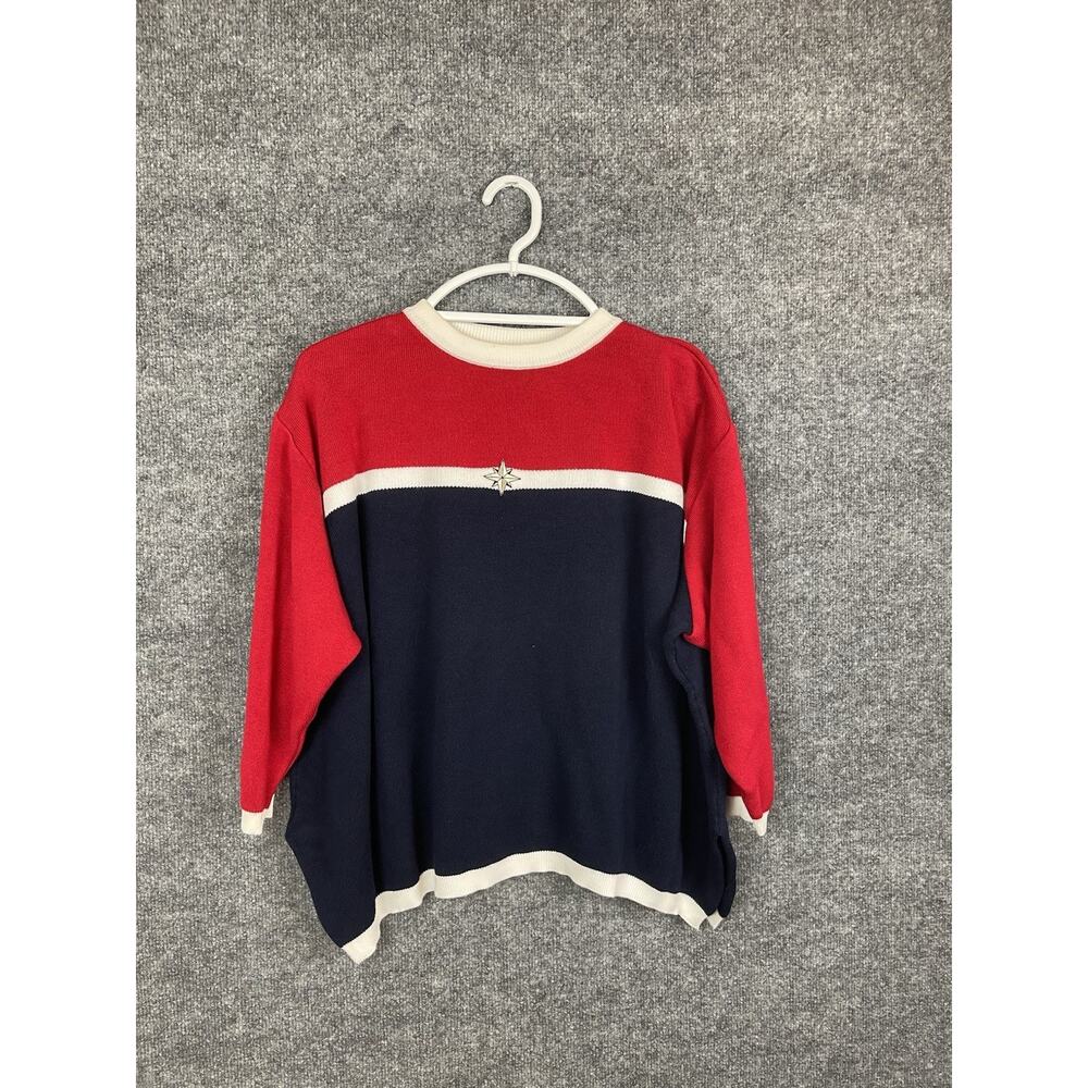 ST.‎ John Sport Sweater Women's Small Over sized Red, White, and Blue